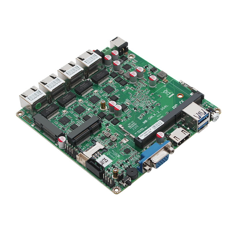 J4125 mini industrial control small motherboard 4*2.5G network port NUC 4K vision machine