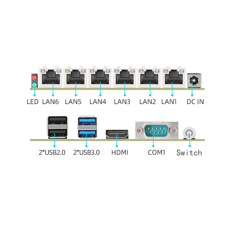 Mini industrial control J4125 small motherboard 6*2.5G network port micro all-in-one NUC industrial computer