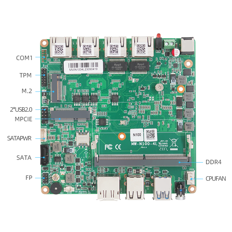 N100 4*2.5G network port mini computer robot small motherboard