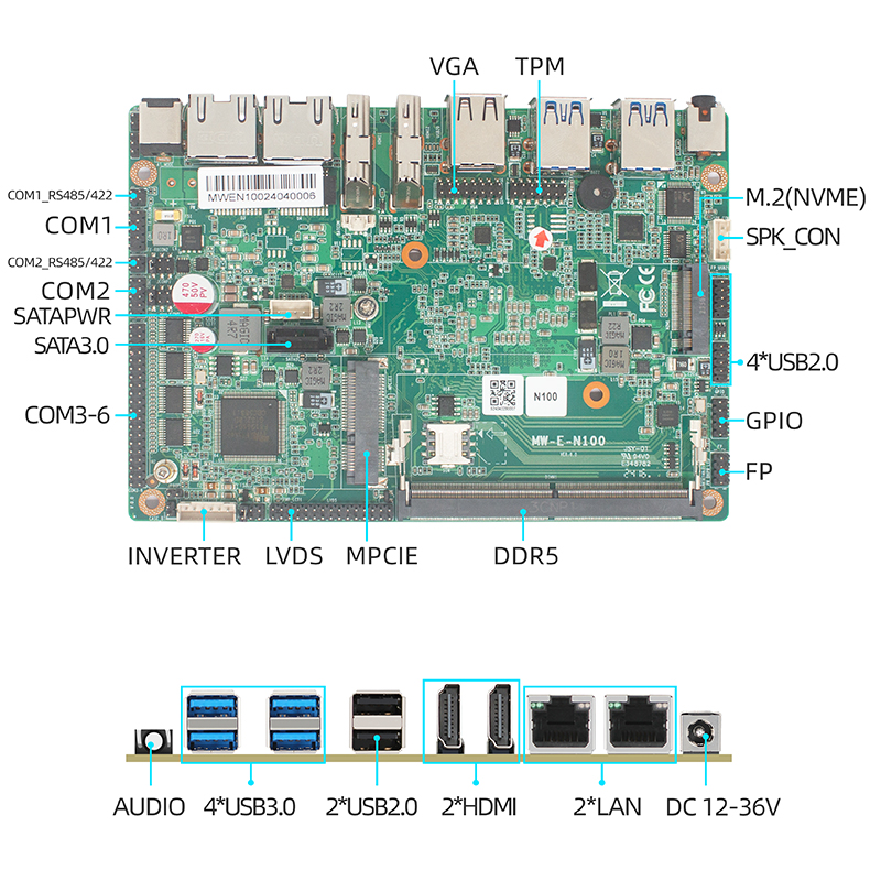 N100/N305 3.5-Inch Industrial Motherboard