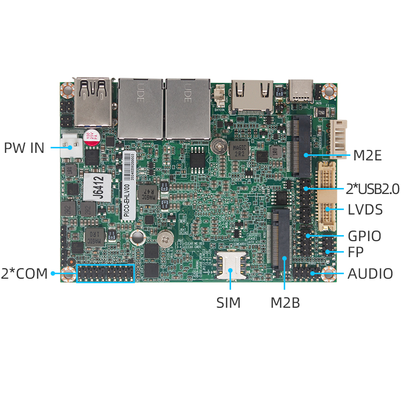 J6412/J6413 2.5-Inch Industrial Motherboard